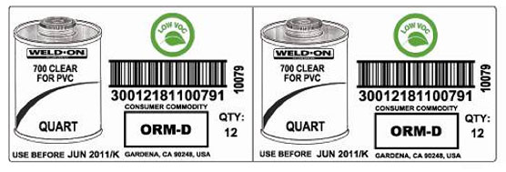 new Low VOC carton label